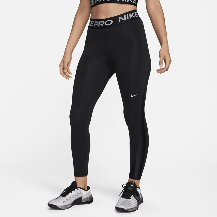 Nike Women's Pro Mid-Rise 7/8 Leggings in Black - ShopStyle