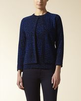 Thumbnail for your product : Jaeger Wool-Blend Abstract Cardigan