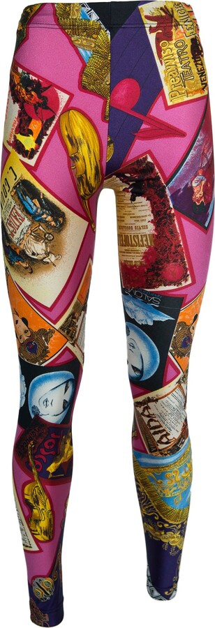 Gianni Versace Couture Iconic Versace Couture Printed Stretch Leggings Pants, Fall-winter 1991