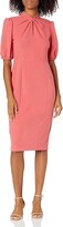 Thumbnail for your product : Donna Morgan Women's Short Puff Sleeve Twist Neck Sheath Dress with Keyhole (Terracotta) Women's Dress