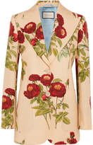 Gucci - Floral-print Wool And Mohair-blend Blazer - Beige
