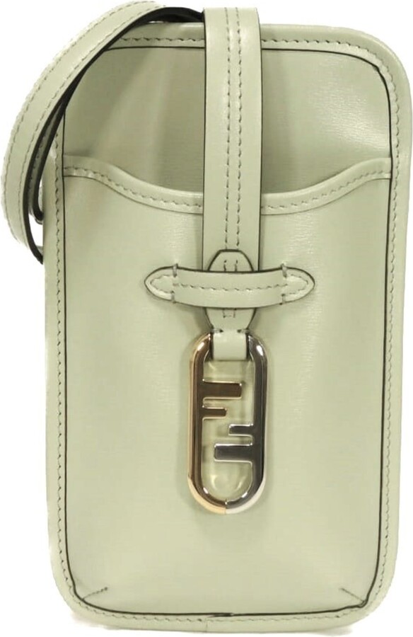 Fendi Light Green Leather Phone Wallet (Pre-Owned)
