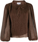 Thumbnail for your product : Ganni Polka Dot Pleated Blouse
