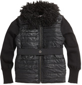 Thumbnail for your product : Lanvin Faux-Fur Collar Puffer Vest, Black