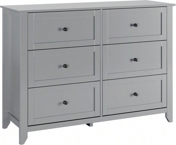 gaomon Modern 6 Chest Of Drawer Dresser Modern Dresser With Deep Drawers And Nickel Round Handle Wood Organizer Storage Cabinet For Bedroom Living