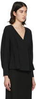 Thumbnail for your product : Vince Black Fitted V-Neck Shirt