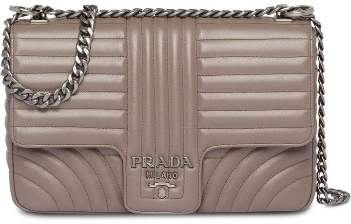 Prada Diagramme leather shoulder bag - ShopStyle