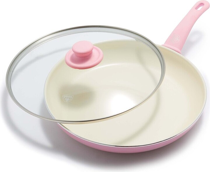 GreenLife Soft Grip Healthy Ceramic Nonstick 12In Frying Pan Skillet With Lid