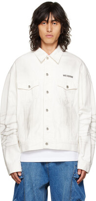 we11done White Dirty Wash Trucker Denim Jacket