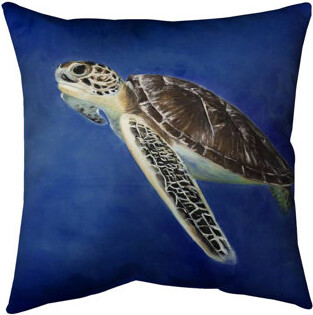 Begin Edition International Inc. Grayscale Sea Turtle Square Pillow
