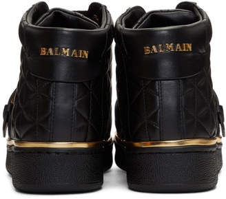 Balmain Black Active Buckle High-Top Sneakers