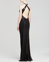 Thumbnail for your product : ABS by Allen Schwartz Gown - Sleeveless Illusion Neck Color Block Open Back