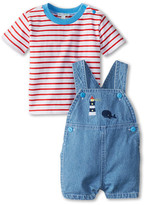 Thumbnail for your product : Le Top A Whale’s Tale Stripe Shirt and Denim Shortall - Little Whale & Lighthouse (Newborn)