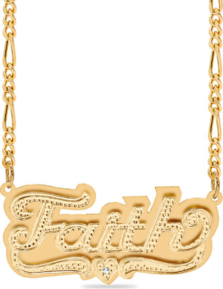 Zales Uppercase Block Letter Charm Name Necklace in Sterling Silver with 14K Gold Plate (1 Line)