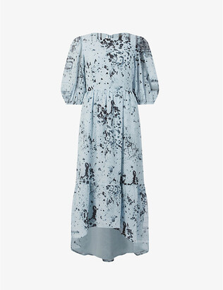 AllSaints Sadie Portland abstract pattern crepe dress