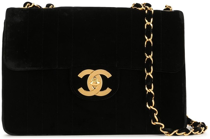 Handbags Chanel Chanel Vintage 1990's Black Leather Jumbo Flap Bag