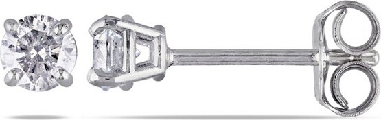 Everly Jewelry EVERLYJEWELRY|SterlingSilver1/3CTTDWSolitaireEarrings