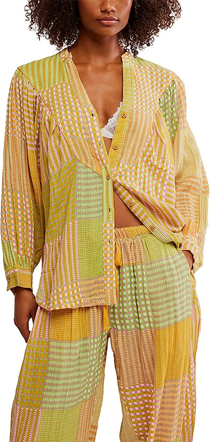 Free People Night After Night Pajama Shirt