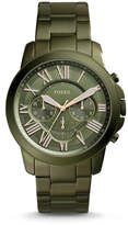 Thumbnail for your product : Fossil Grant Chronograph Olive Green Stainless Steel Watch