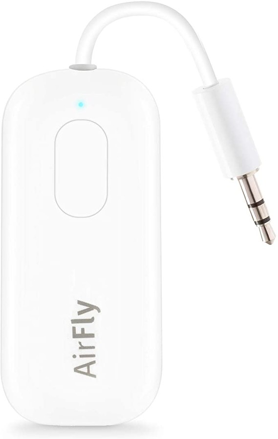 Twelve South AirFly Pro Wireless Transmitter/Receiver with Audio Sharing for up to 2 AirPods/Wireless Headphones to Any Audio Jack for use on Airplanes, Boats or in Gym, Home, auto