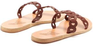 Ancient Greek Sandals Poulia Leather Slides - Womens - Dark Brown