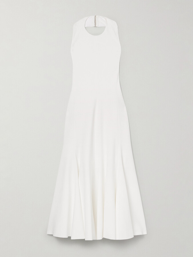 Jacquemus Favola Open-back Crepe-jersey Halterneck Midi Dress - White