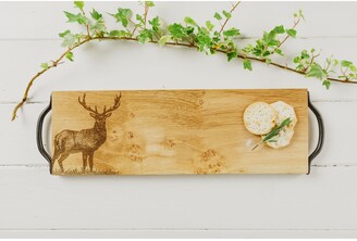 Scottish Made Oak Wood Monarch Stag Serving Tray, 45cm, Natural
