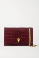 Thumbnail for your product : Alexander McQueen Skull Croc-effect Leather Shoulder Bag