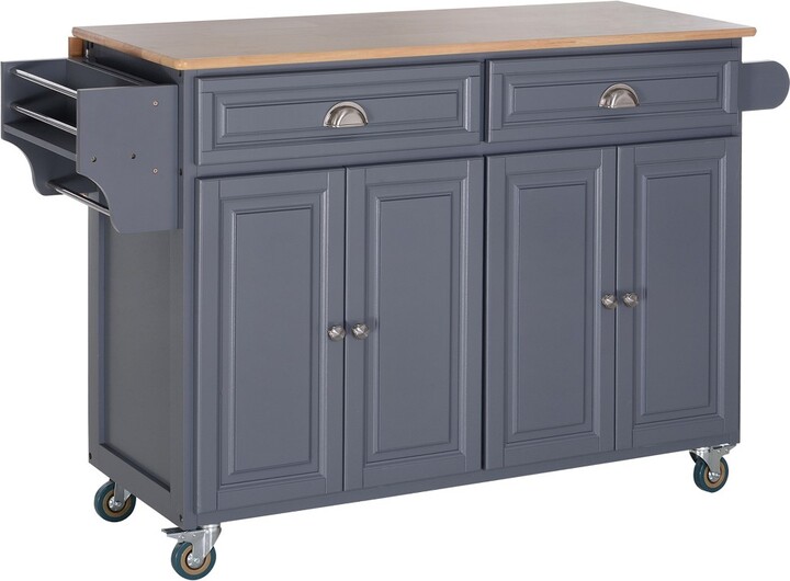 Rolling Kitchen Island on Wheels Ultility Cart with DropLeaf