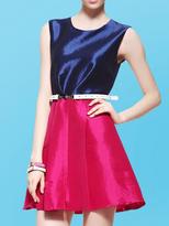 Thumbnail for your product : Choies Contrast A-line Dress with Pleated Skirt