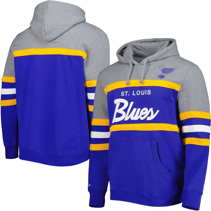 Mitchell & Ness Men's Blue, Heather Gray St. Louis Blues Head Coach  Pullover Hoodie - Blue, Heather Gray - ShopStyle