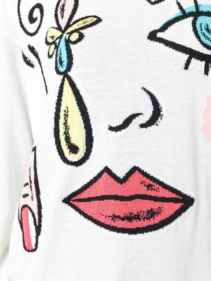 Moschino Boutique face pattern jumper