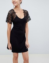 Thumbnail for your product : ASOS DESIGN corded lace fit and flare mini dress