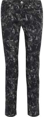 Versace Versus Printed Low-rise Slim-leg Jeans