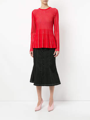 G.V.G.V. contrast stitch belted skirt