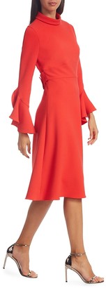 Teri Jon by Rickie Freeman Ruffle-Sleeve Cocktail Dress