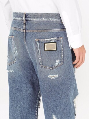 Dolce & Gabbana Ripped Mid-Rise Loose-Fit Jeans