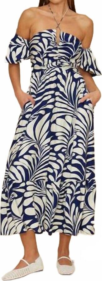 Ophelia Midi Dress In Navy