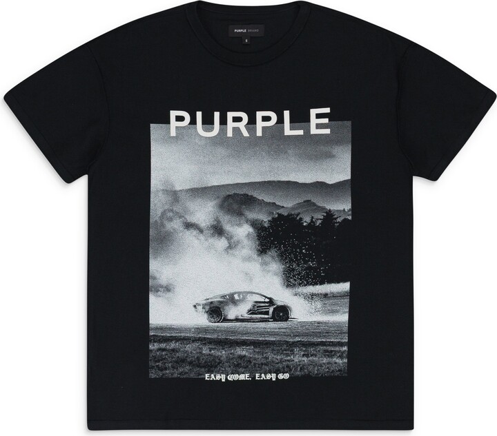 Purple Brand Black Textured Inside Out Tee T-Shirt