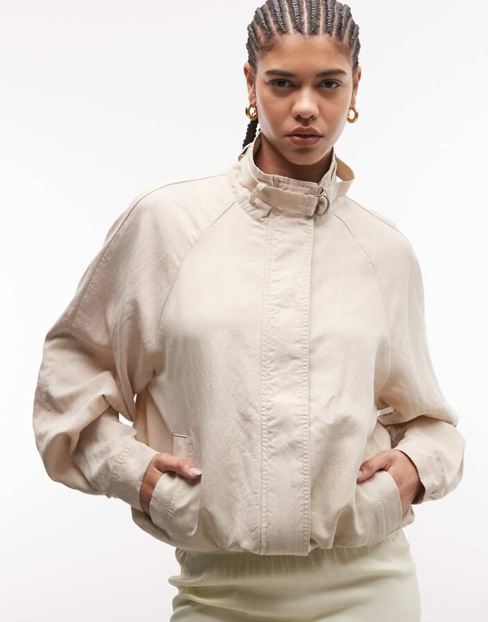 ASOS DESIGN track jacket with D-ring detail in stone - part of a set