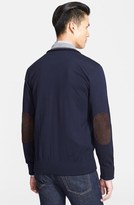 Thumbnail for your product : Paul & Shark Mélange Knit Wool Full Zip Sweater with Suede Trim