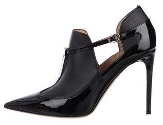Valentino Pointed-Toe T-Strap Booties