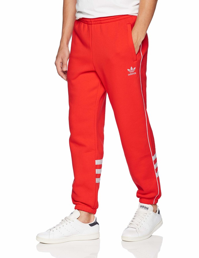red adidas trousers