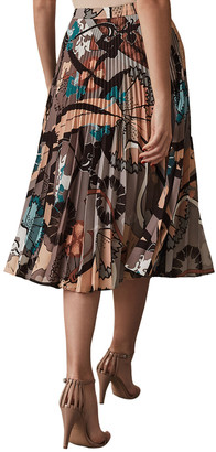 Reiss Lolita Montage Print Pleat Skirt