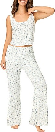 PJ Salvage More Amour Double Brushed Pointelle Knit Sleeveless Scoop Neck Long Lounge Sleep Set