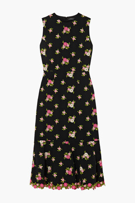 Andrew Gn Embroidered crepe midi dress