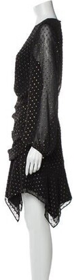 HANEY Polka Dot Print Mini Dress Black