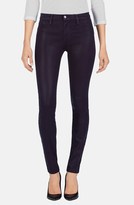 Thumbnail for your product : J Brand '485' Coated Skinny Jeans (Blackberry)