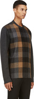 Thumbnail for your product : Lanvin Grey Felted Wool Check Sweater