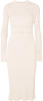 Narciso Rodriguez - Paneled Ribbed-knit Midi Dress - White